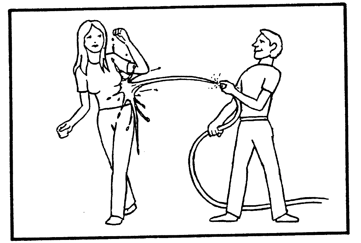 Dziewczyna nie opryskuje chłopca