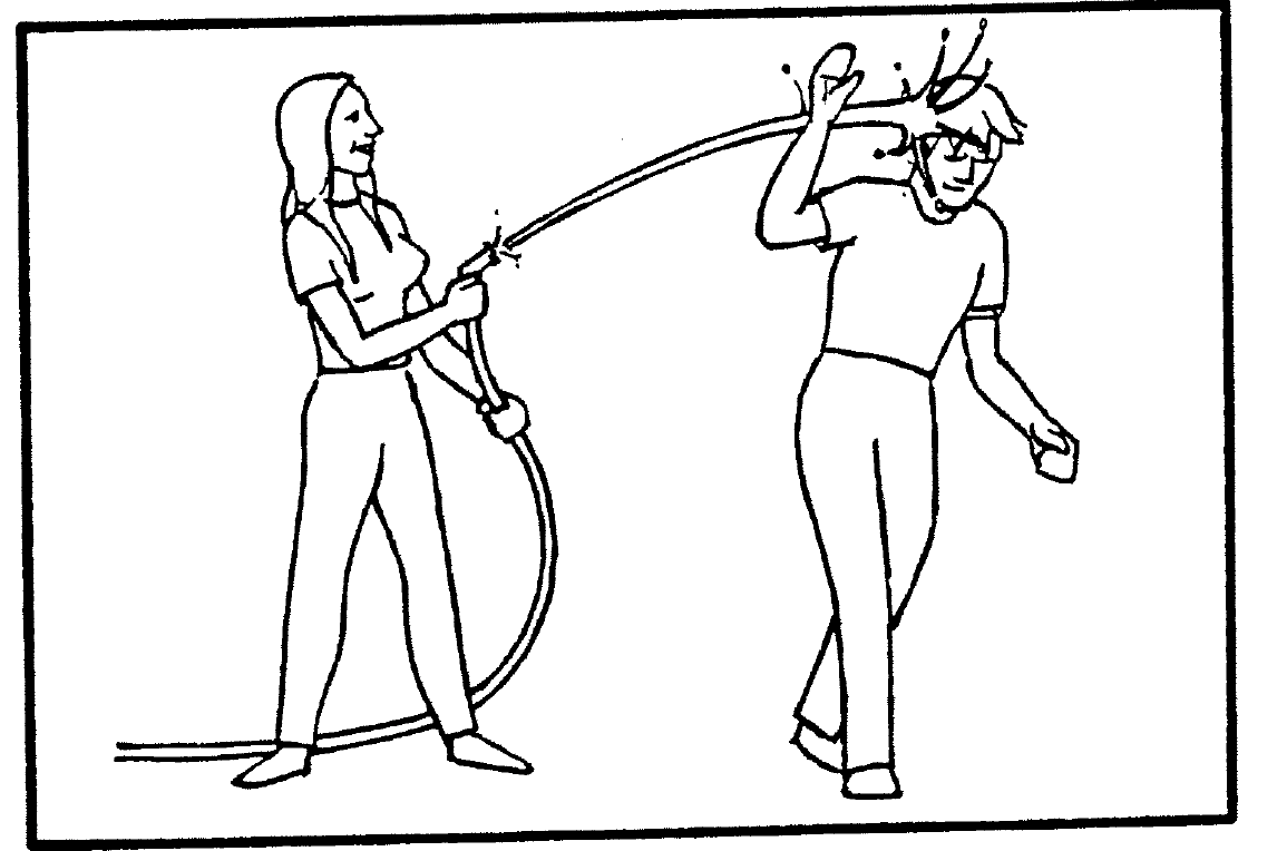 Dziewczyna nie opryskuje chłopca